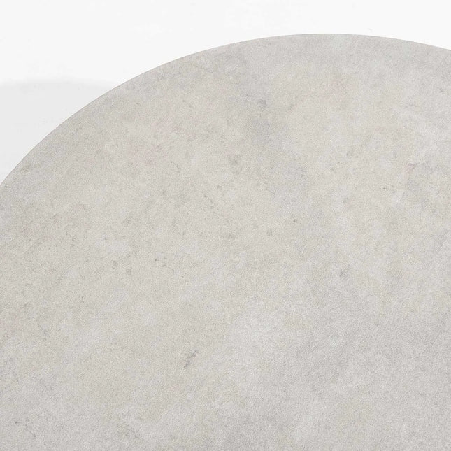 Taste 4SO Emma Set von 2 Kaffeetischen Latte, 65 und 80 cm. Ø gedruckte Keramik / Teak -Top