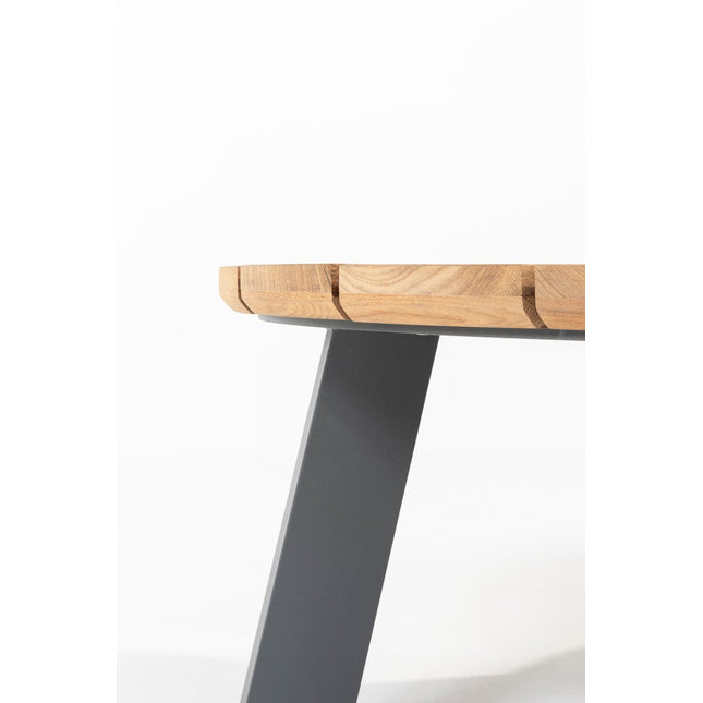 Taste 4SO Emma Set von 2 Kaffeetischen Anthrazit, 65 und 80 cm. Ø Keramik / Teakchen