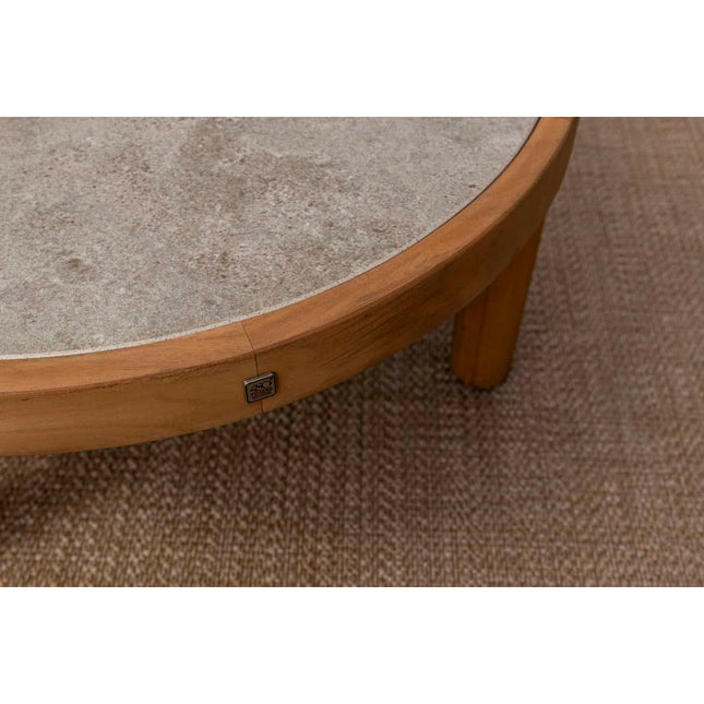 4 Seasons Outdoor Finn Couchtisch mit Keramiktisch Top 85 cm. Ø (H 25)