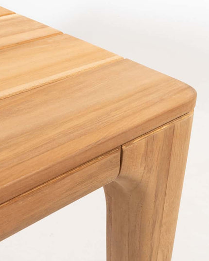 Taste 4SO Manitoba Stapelbare Essstuhl Olive + Liam Esstisch Teak 180 cm