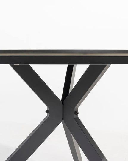 4 Seasons Outdoor Aprilla Dining Pure + Locarno Tisch HPL Slate Anthrazit 130 Ø cm