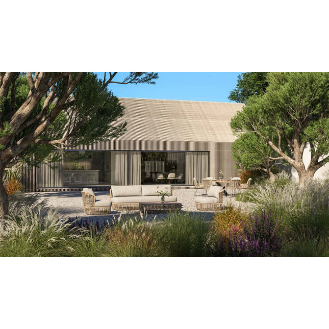 4 Seasons Outdoor Lugano Couchtisch mit Teakleiter 130 x 80 x 30 cm.