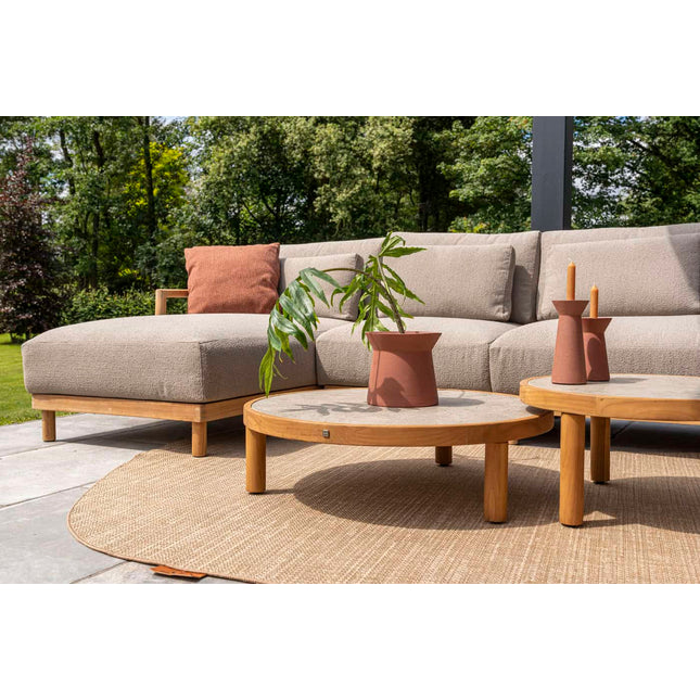 4 Seasons Outdoor Finn Couchtisch mit Keramiktisch Top 85 cm. Ø (H 25)