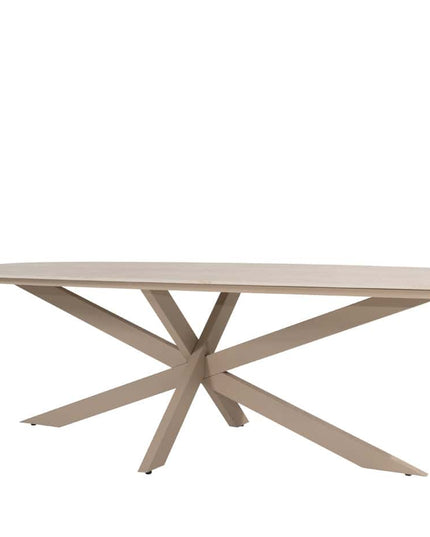 Taste 4SO Puglia Low Dining Chair + 4 Seasons Outdoor Nevada low dining Tisch barrel 250 cm latte