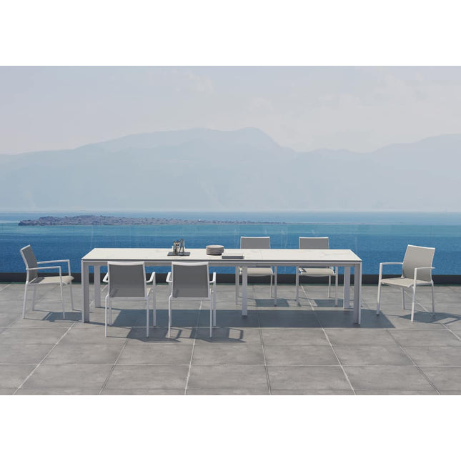 Taste 4SO optimale Verschiebungen Tisch Keramik Weiß 220-280-340 cm