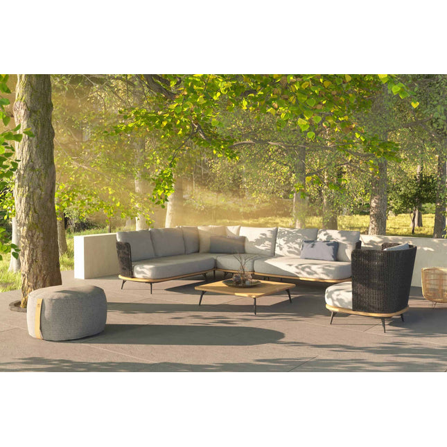 4 Seasons Outdoor Positano Couchtisch Anthrazit Teak 95 x 95 x 25 cm.