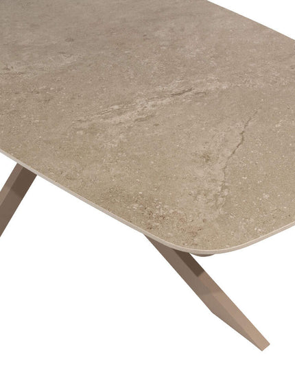 Taste 4SO Albano Essstuhl + Prado Tisch mit Keramik -Tisch -Top -Fass -Latte 240 cm