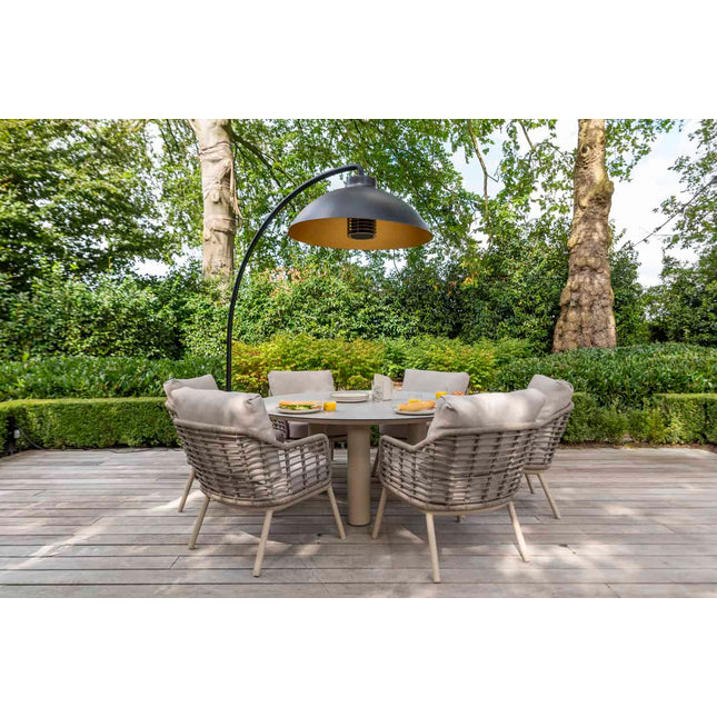 Taste 4SO Puglia niedriger Esstuhl + Donato Low Dining Tabelle 160 Ø cm Latte