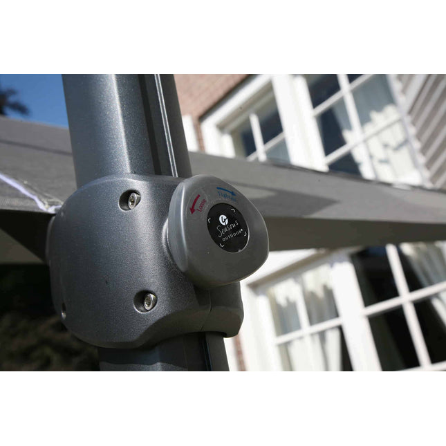 4 Seasons Outdoor Parasol Siesta 300 x 300 cm Holzkohle