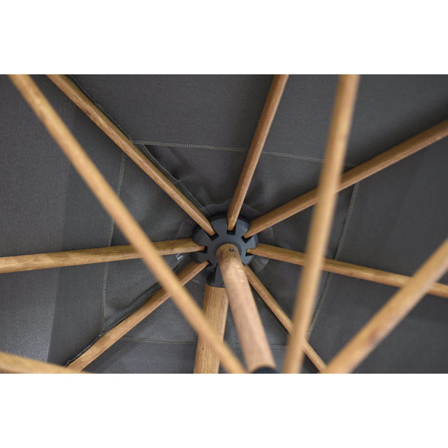 4 Seasons Outdoor Siesta Premium 350 cm. Ø Anthrazit mit Holz -Look -Rahmen