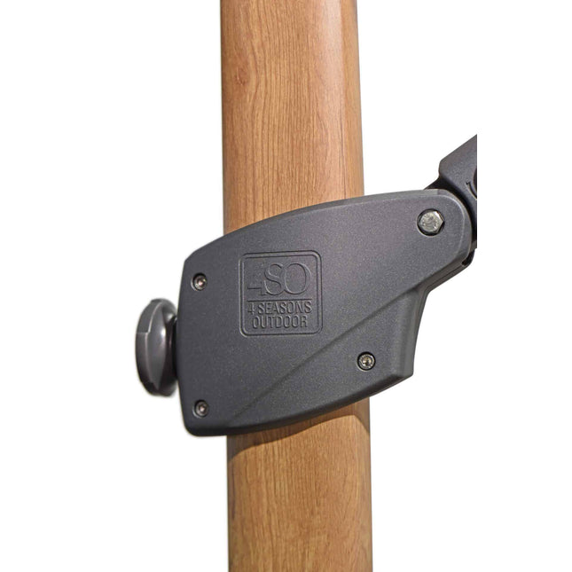 4 Seasons Outdoor Siesta Premium 350 cm. Ø Anthrazit mit Holz -Look -Rahmen