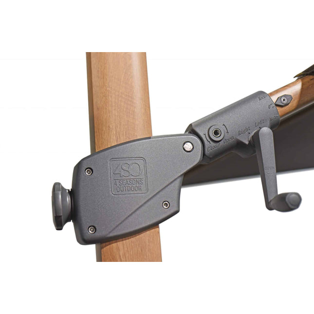 4 Seasons Outdoor Siesta Premium 350 cm. Ø Anthrazit mit Holz -Look -Rahmen