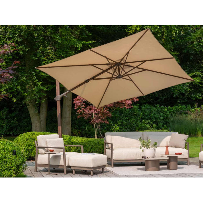 4 Seasons Outdoor Siesta Premium 300 x 300 cm. Strand mit Wenge -Rahmen