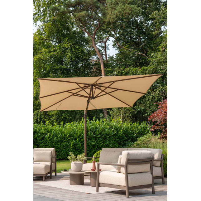 4 Seasons Outdoor Siesta Premium 300 x 300 cm. Strand mit Wenge -Rahmen