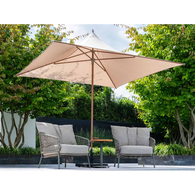 4 Seasons Outdoor Vivenda 270 x 270 cm. Sand mit Holz -Look -Rahmen