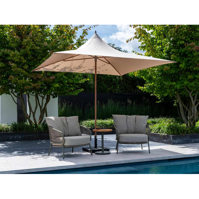 4 Seasons Outdoor Vivenda 270 x 270 cm. Sand mit Holz -Look -Rahmen