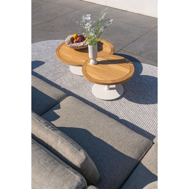 4 Seasons Outdoor Volta Teak Couchtisch Zentralbein Weiß 60 cm. Ø (H 35)