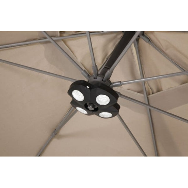 4 Seasons Outdoor Parasol Siesta Premium 300 x 300 cm mittelgrau