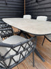 Geleverde projecten : Prado Elips Keramiek met Calpi dining stoelen