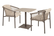 Allora dining set Terre with Vermont dining table Terre with ceramic top 75x75cm - Complete Set