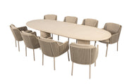 Bernini dining set latte with Hampton oval dining tabel 300 x 110 cm - Complete Set