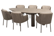 Bernini dining set Terre with Arizona dining table pebble shape ceramic 240x120cm - Complete Set