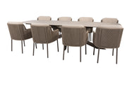 Bernini dining set terre with Prado dining table ceramic 300x115cm terre - Complete Set