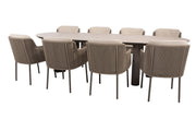 Bernini dining set terre with Denia mango dining table printed ceramic 290x110cm terre - Complete Set
