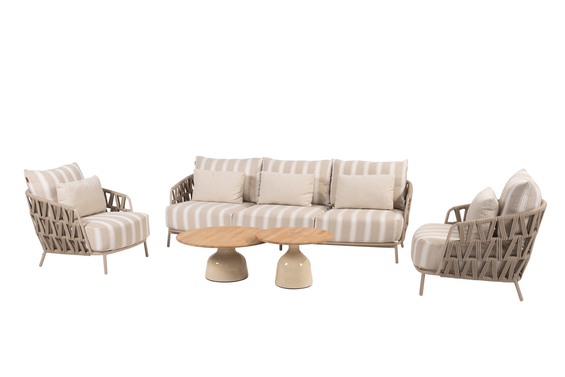 Beverly lounge set latte with June tables - Complete Set