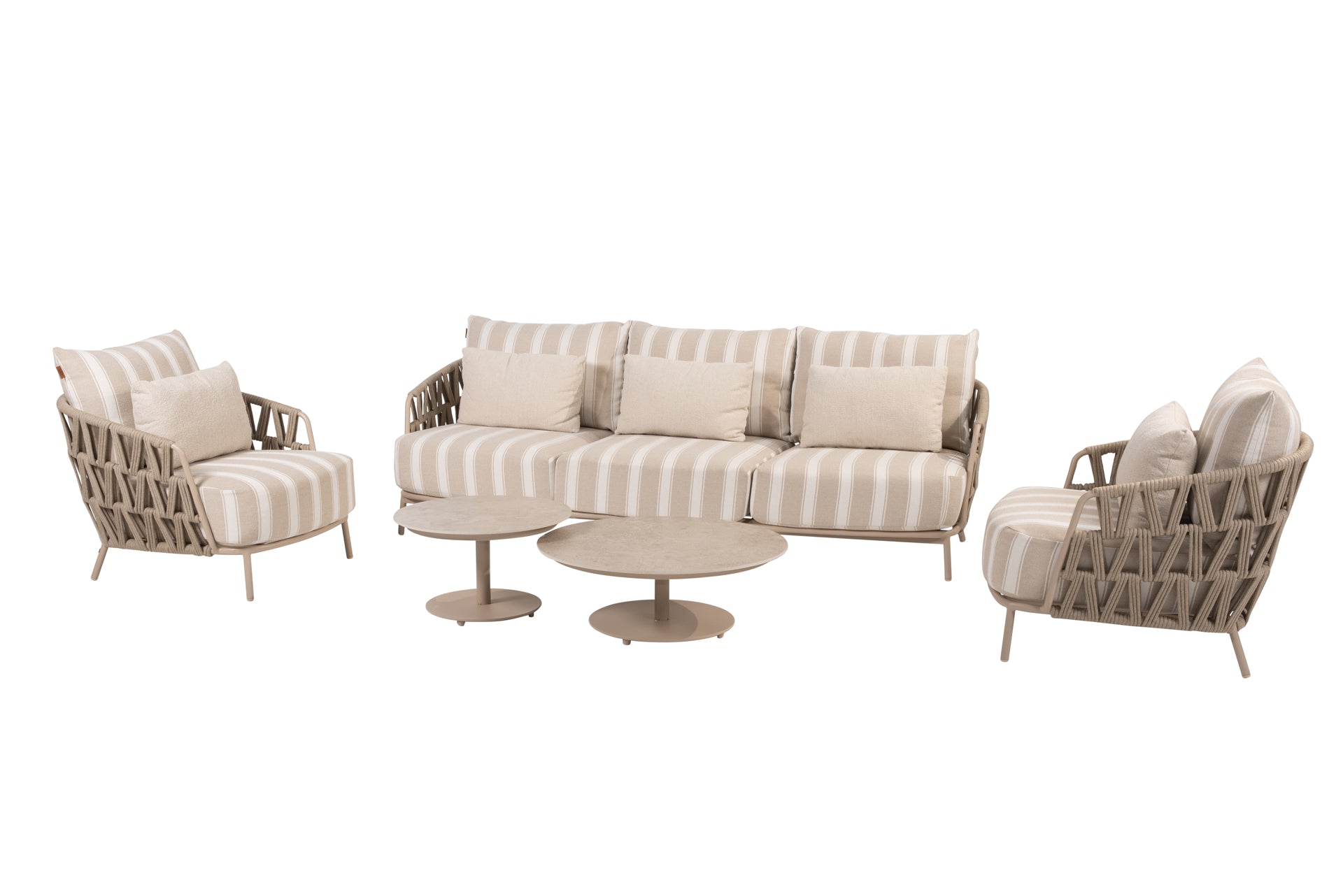 Beverly lounge set latte with Boaz tables - Complete Set
