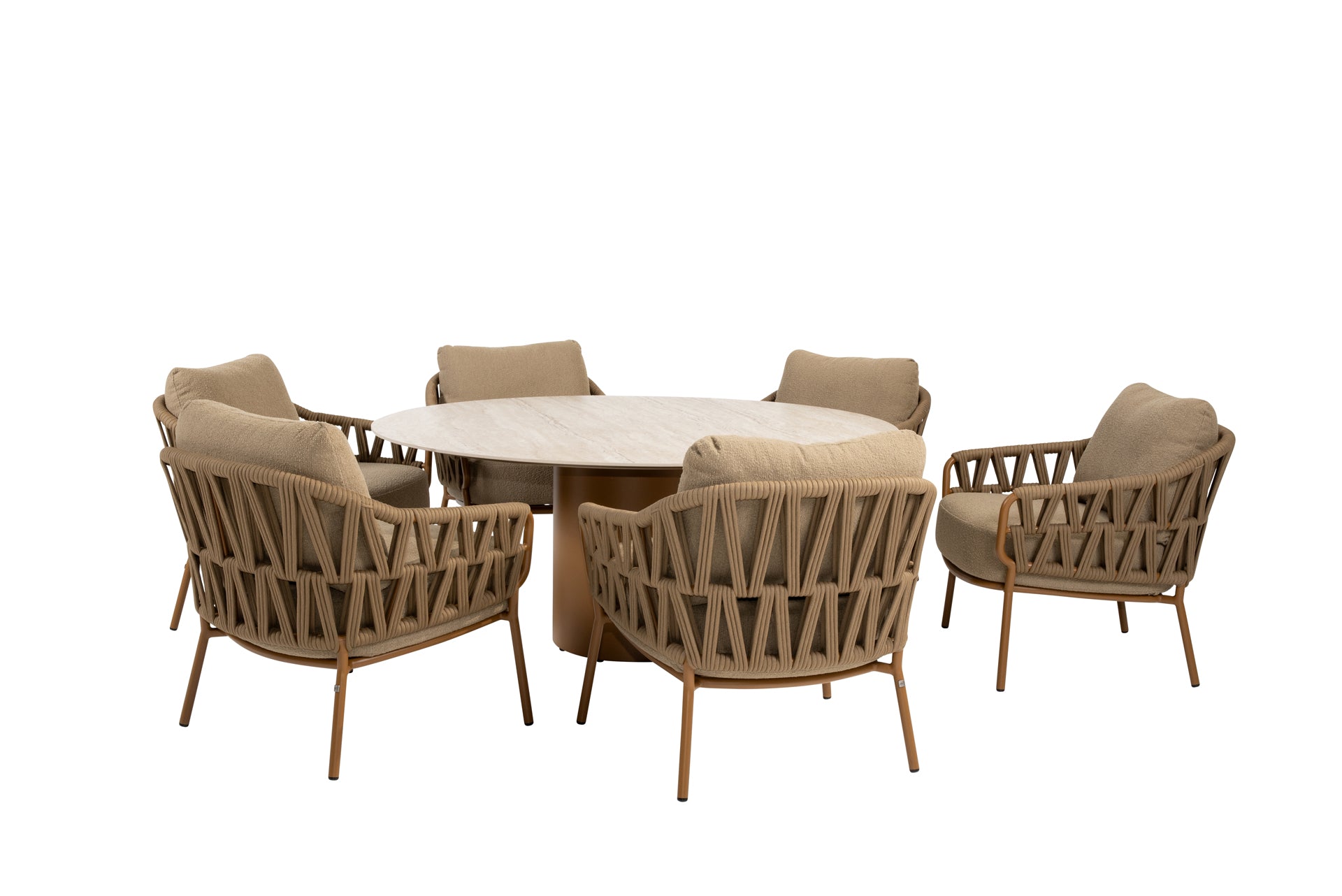 Biarritz low dining set amber with Colorado low dining table amber - Complete Set