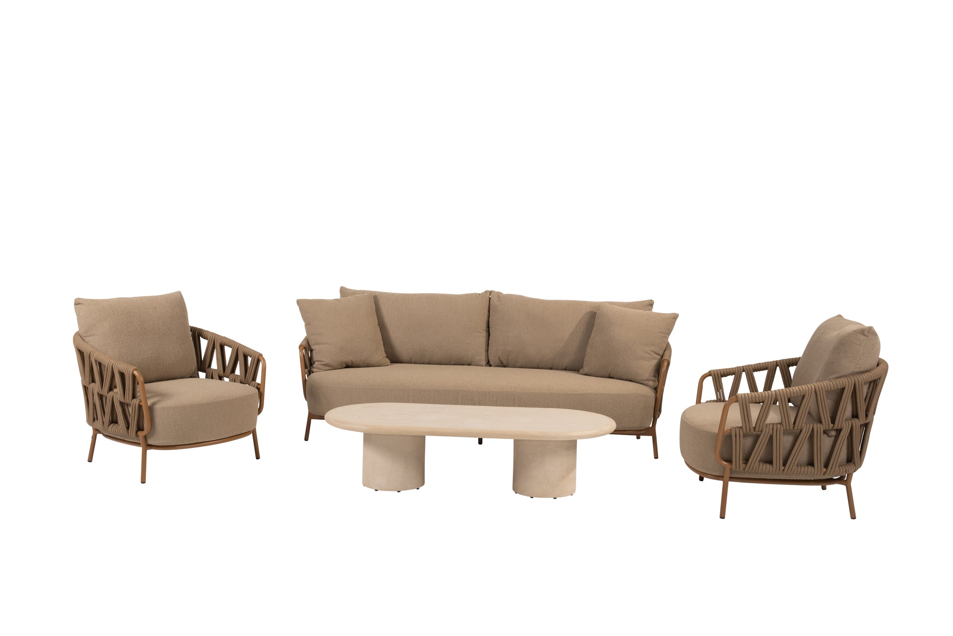 Biarritz lounge set amber with Hampton table oval - Complete Set