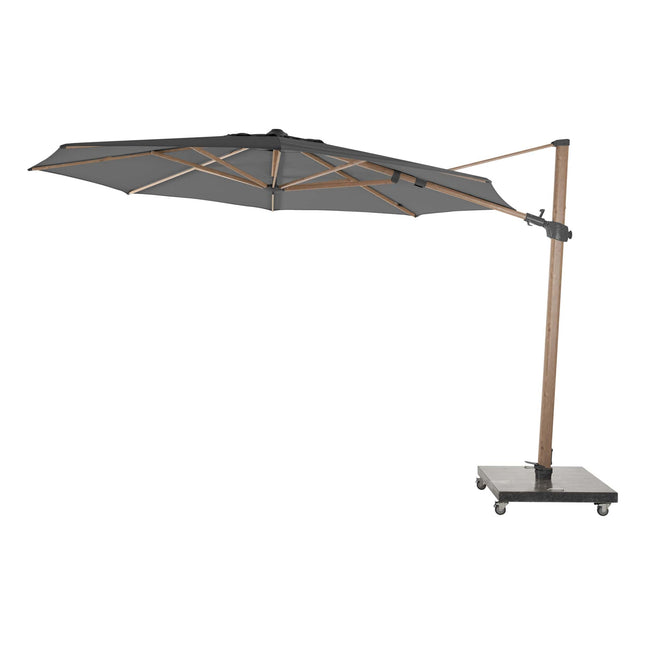 4 Seasons Outdoor Siesta Premium 350 cm. Ø Anthrazit mit Holz -Look -Rahmen