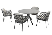 Calpi dining set with Locarno table 130cm HPL slate anthracite _ - Complete Set