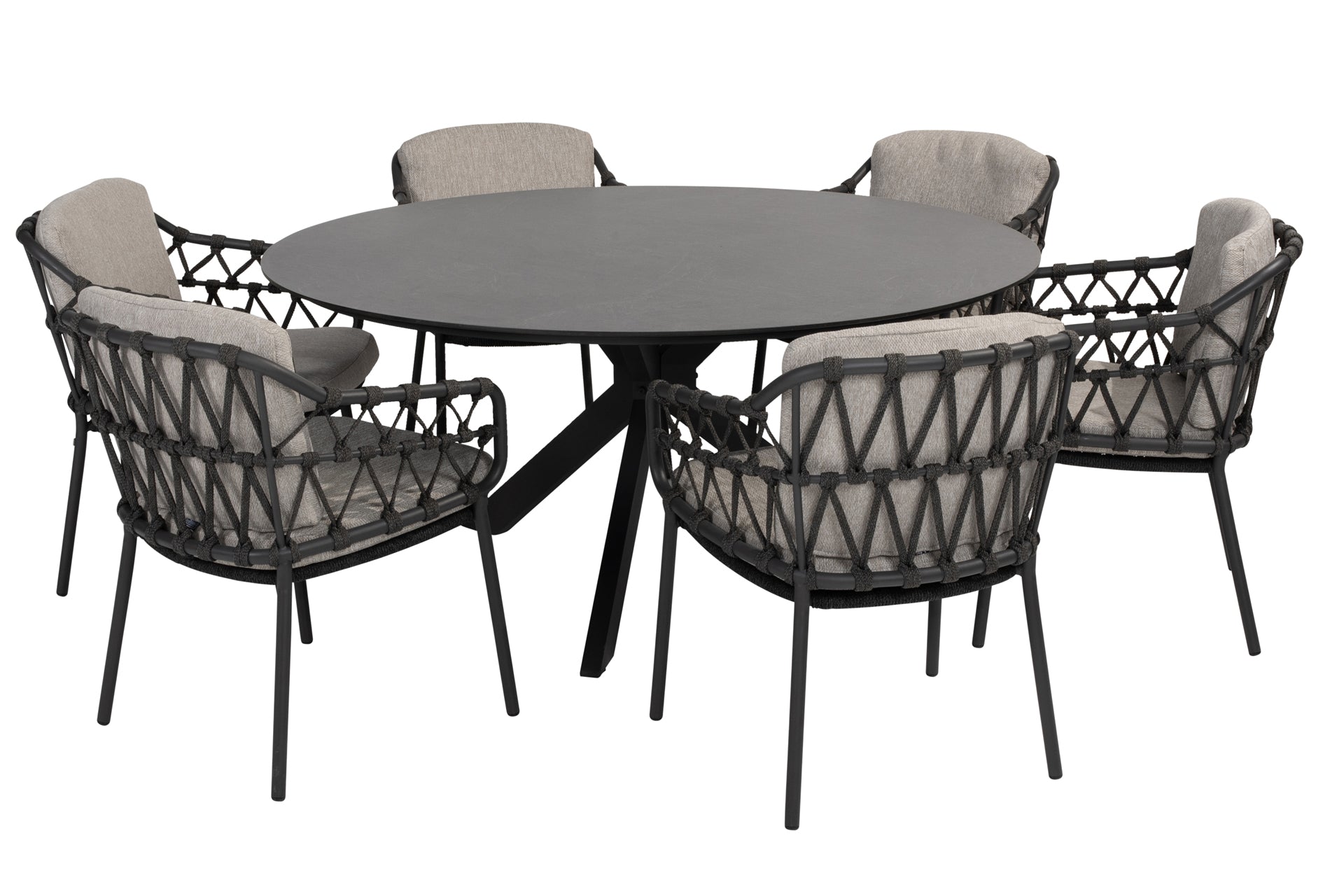Calpi dining set with Locarno dining table 160cm HPL slate anthracite - Complete Set