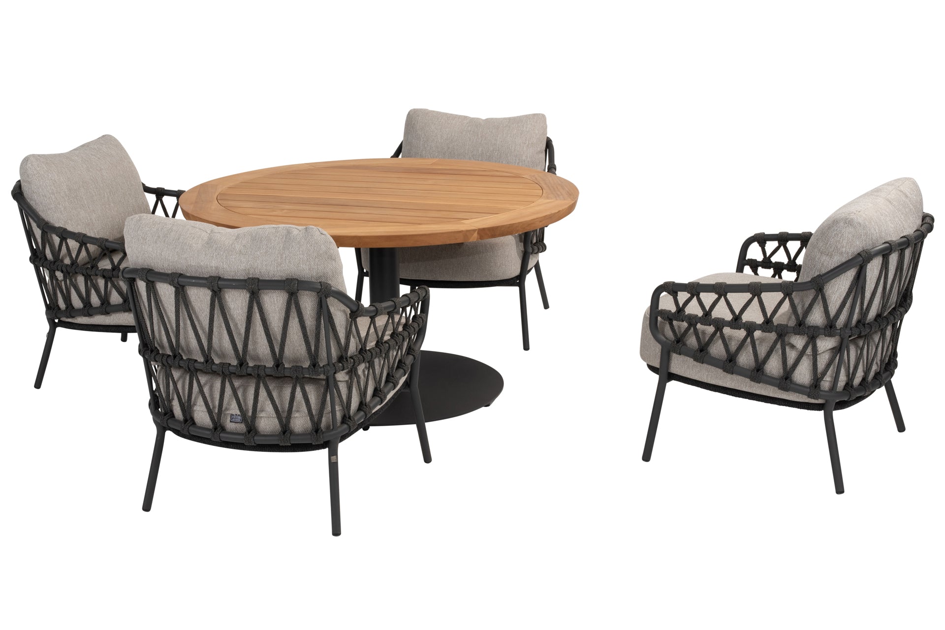 Calpi low dining set with Saba table 130cm Anthracite - Complete Set