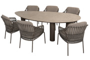 Capalbio dining set Terre with Arizona dining table pebble shape ceramic 240x120cm - Complete Set