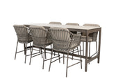 Capalbio counter set terre with Soho high dining table terre 220 x 75 x 95 cm - Complete Set