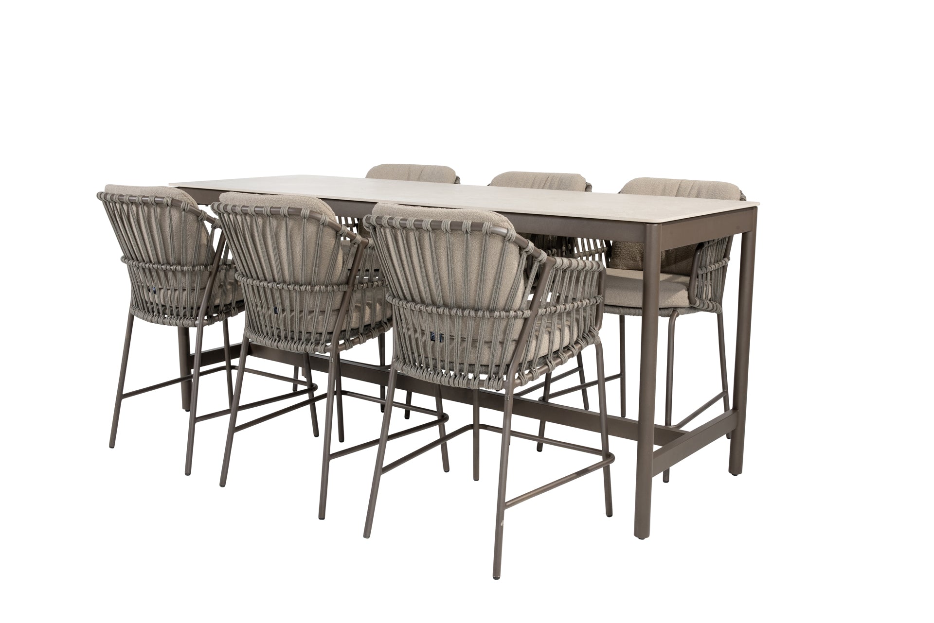 Capalbio counter set terre with Soho high dining table terre 220 x 75 x 95 cm - Complete Set