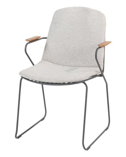 4 Seasons Outdoor Veneto Dining Anthrazit + Geschmack 4SO Prado Teak Tabelle 130 Ø CM