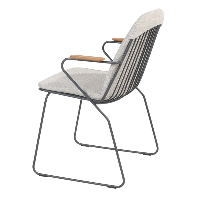 4 Seasons Outdoor Veneto Dining Anthrazit + Goa Tisch HPL 95 cm Schiefer Anthrazit