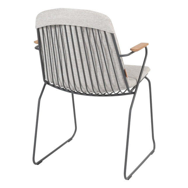 4 Seasons Outdoor Veneto Dining Anthrazit + Locarno Tisch HPL Schiefer Anthrazit 130 Ø CM