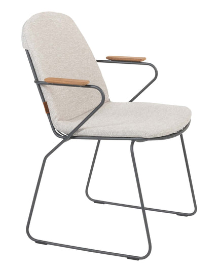 4 Seasons Outdoor Veneto Dining Anthrazit + Geschmack 4SO Prado Teak Tabelle 130 Ø CM