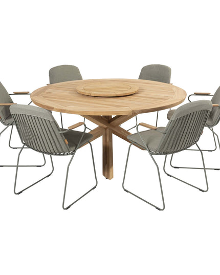 4 Seasons Outdoor im Freien Veneto Dining Olive + Taste 4SO Prado Teak Tabelle 160 Ø CM
