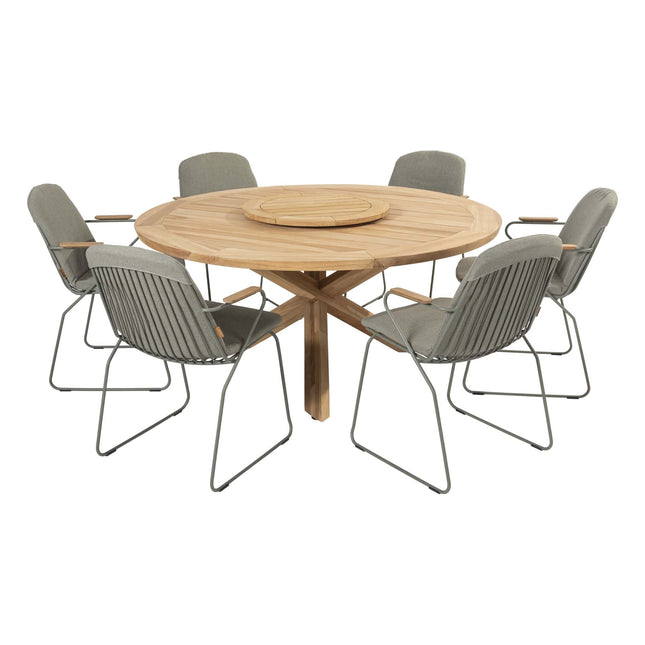 4 Seasons Outdoor im Freien Veneto Dining Olive + Taste 4SO Prado Teak Tabelle 160 Ø CM