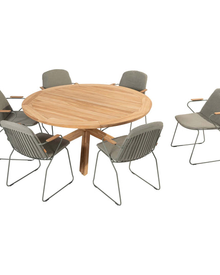 4 Seasons Outdoor im Freien Veneto Dining Olive + Taste 4SO Prado Teak Tabelle 160 Ø CM