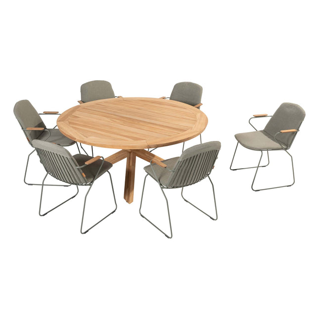 4 Seasons Outdoor im Freien Veneto Dining Olive + Taste 4SO Prado Teak Tabelle 160 Ø CM