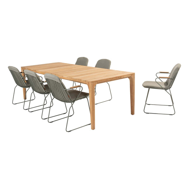 4 Seasons Outdoor im Freien Veneto Dining Anthrazit + Taste 4SO Liam Teak Tabelle 240 cm