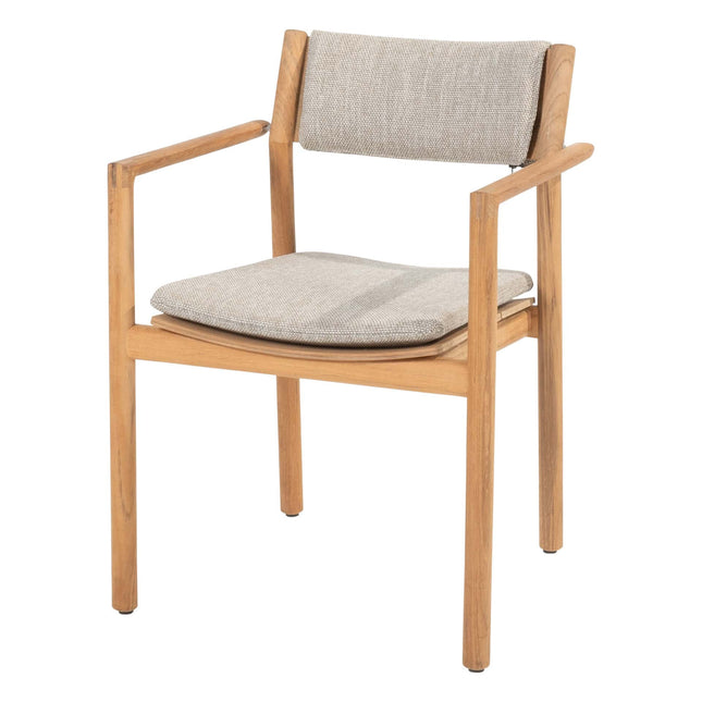 4 Seasons Outdoor Levi Stapelbares Stuhl Teaks inkl. 2 Kissen