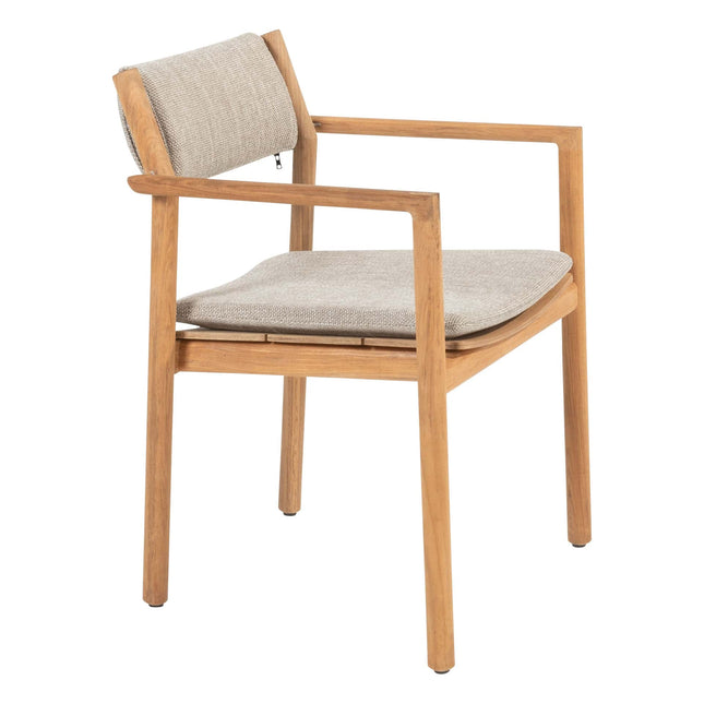 4 Seasons Outdoor Levi Stapelbares Stuhl Teaks inkl. 2 Kissen